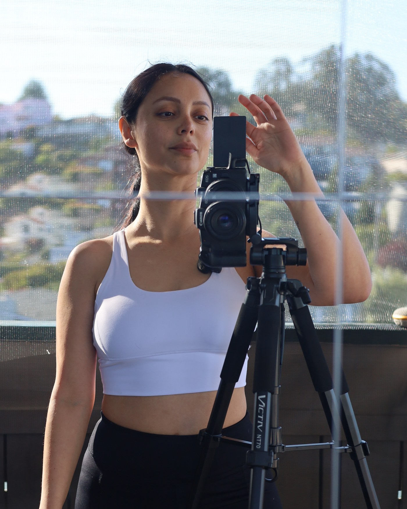 Angie preparing a photography session in San Francisco